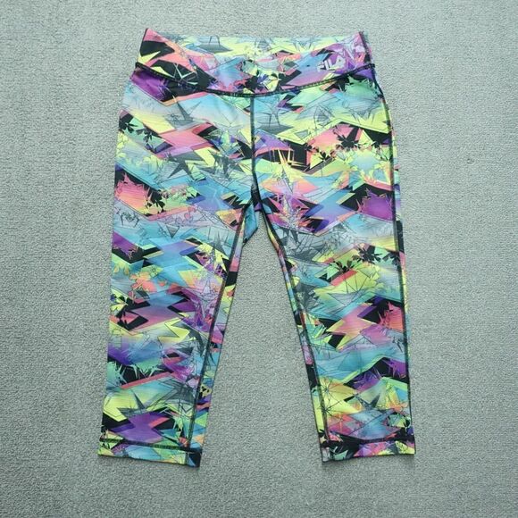FILA Activewear Leggings Women's Size Small Multicolor Geometric Elastic Waist - Picture 1 of 6